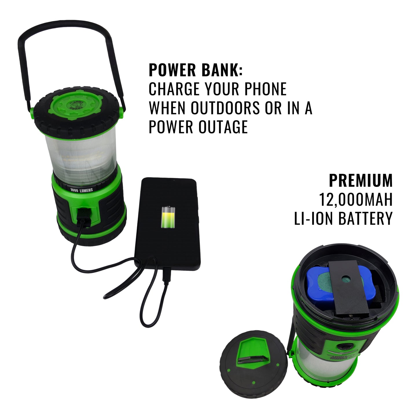 Tough Light 1000-LR Rechargeable LED Lantern (Green)