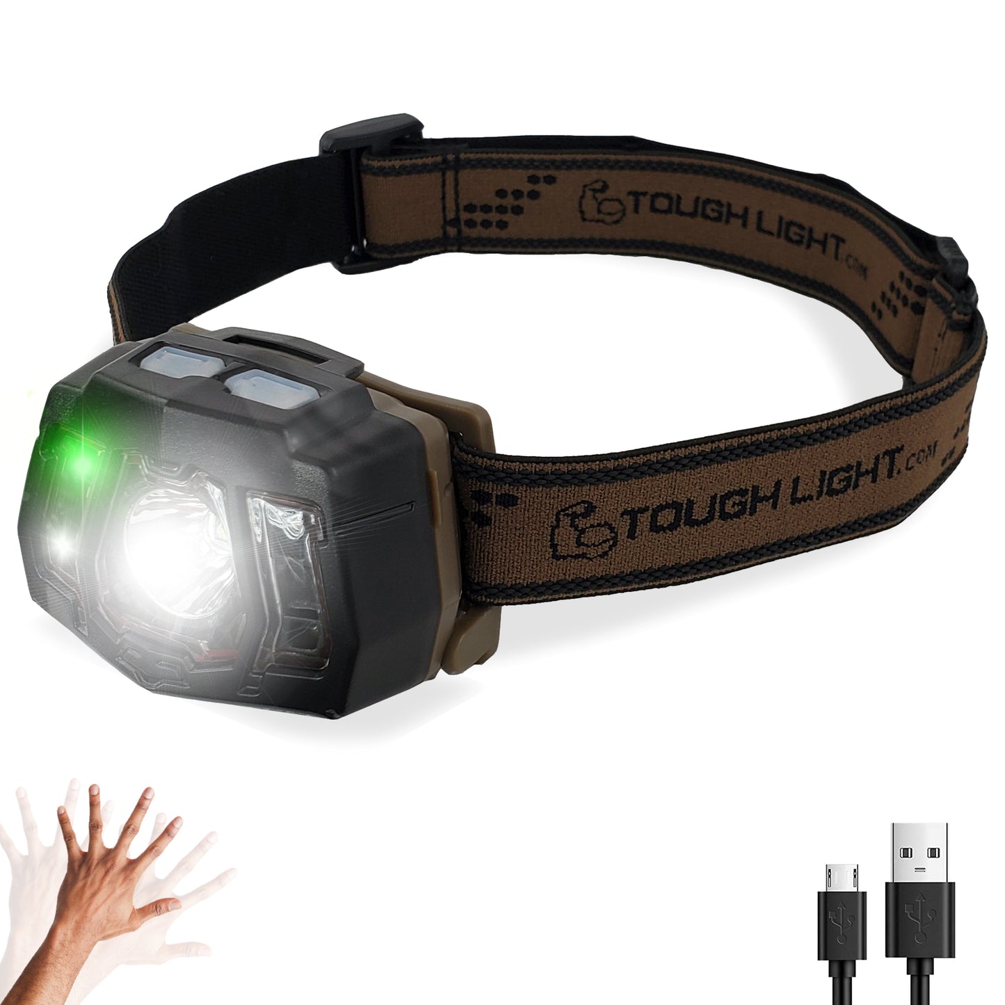 Tough Light USB Rechargeable LED Headlamp - Waterproof