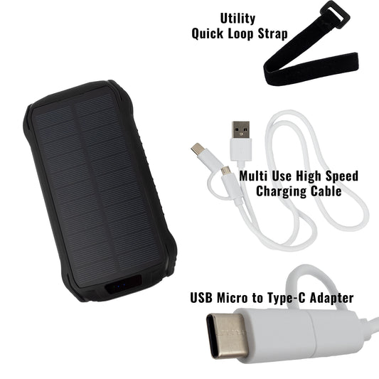 [ Bulk Pack of 5 ] Tough Light i26W USB Solar Power Bank Charger - 26,800 mAh Li Polymer - 2 AMP High Speed Cable Included