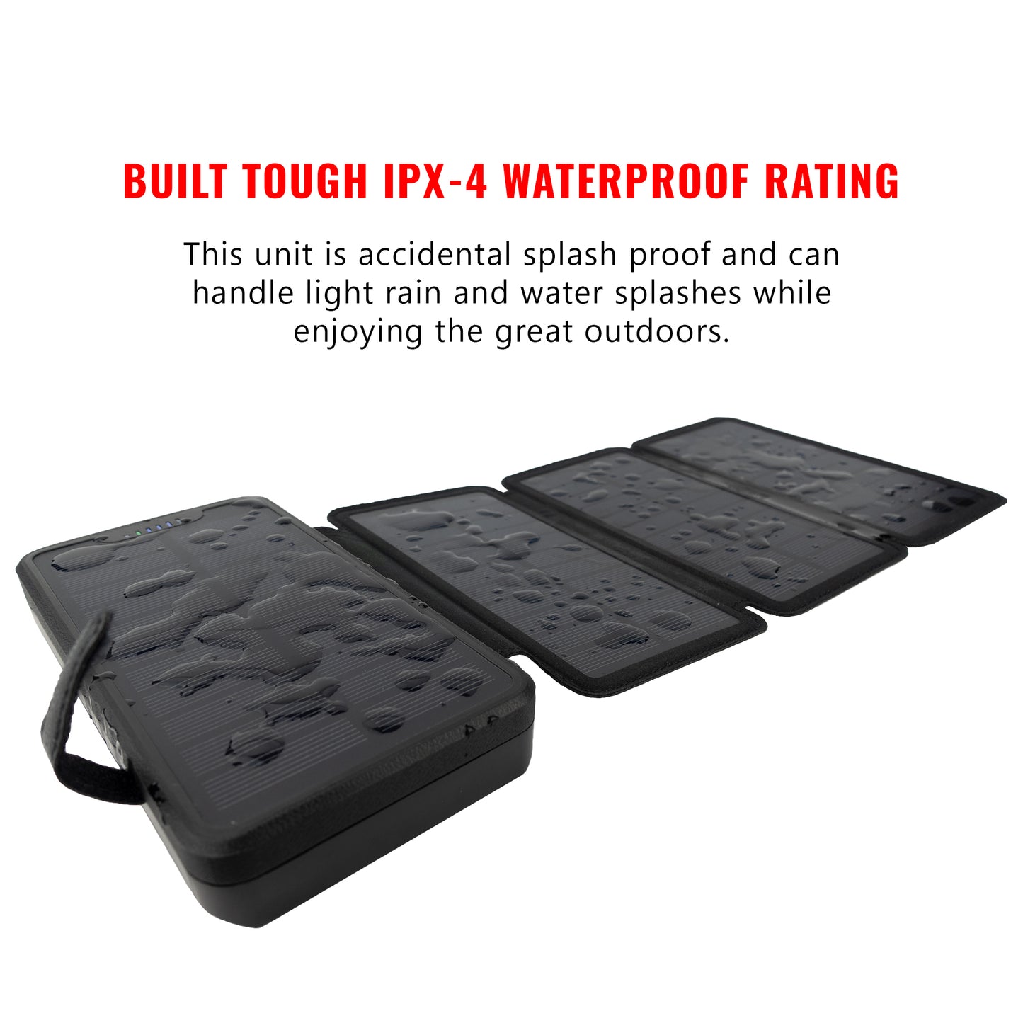[ Bulk Pack of 10 ] Tough Light 820S 4 Panel USB Solar Power Bank Charger - 20,000mAh Li Polymer with USB Phone Charging - 2AMP High Speed Cable Included