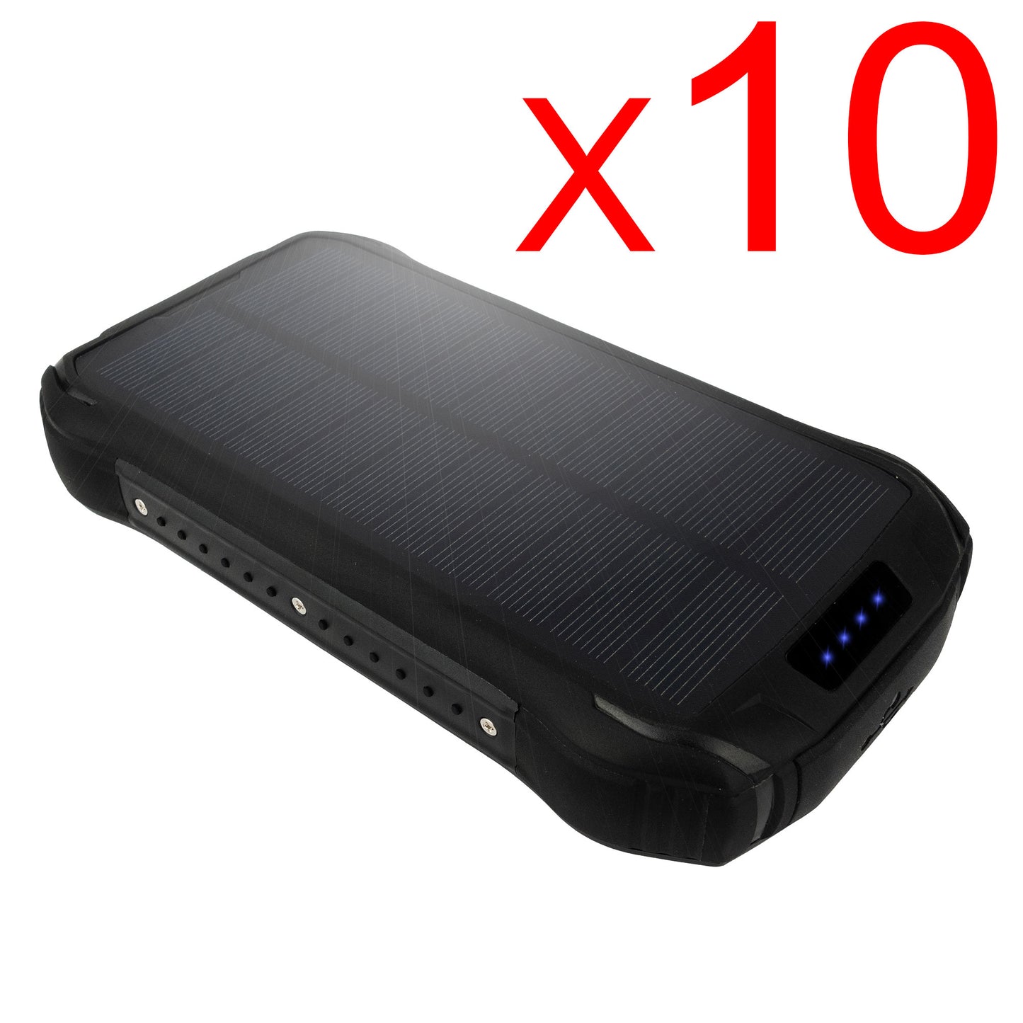 [ Bulk Pack of 10 ] Tough Light i26W USB Solar Power Bank Charger - 26,800 mAh Li Polymer - 2 AMP High Speed Cable Included